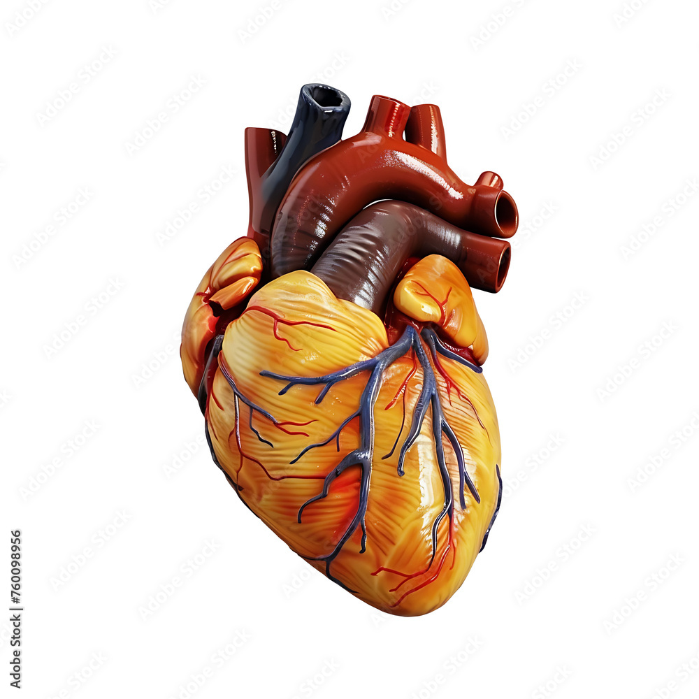 Naklejka premium Human Organ (Human Heart) - PNG Cutout Isolated in a Transparent Backdrop