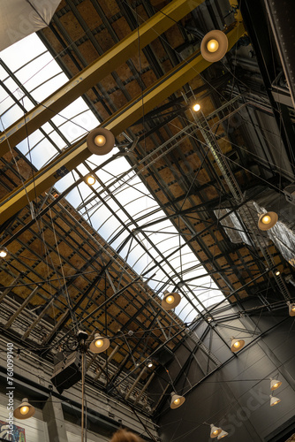 Inner roof of a former wharf workshop.
