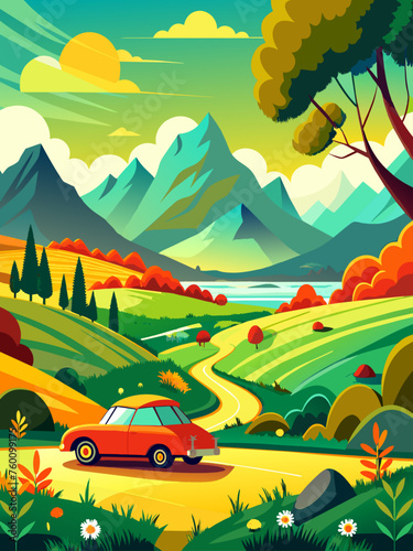 auto vector landscape background