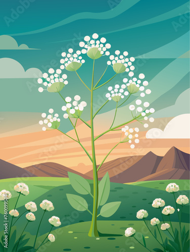 baby s breath vector landscape background
