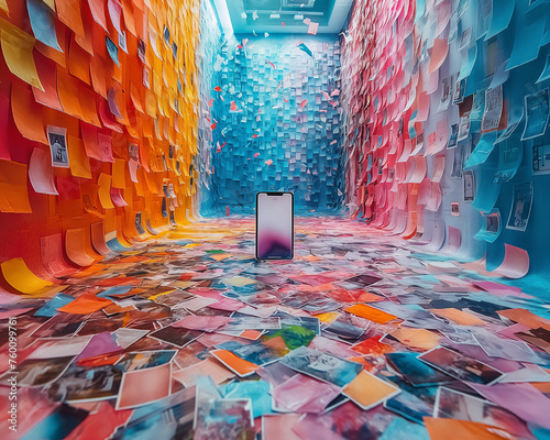 T�l�phone polaroids et post-it