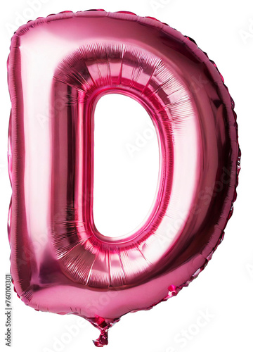 Pink Letter D Shaped Balloon on Transparent Background png