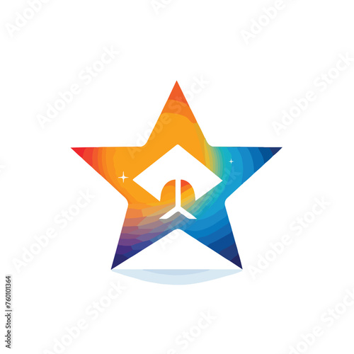 Star home logo vector flat vector illustration islo