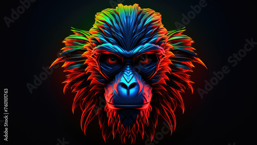 Neon monkey: Abstract Digital Illustration 