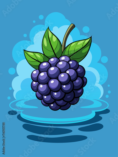 Refreshing blackberry water with a vibrant backdrop.