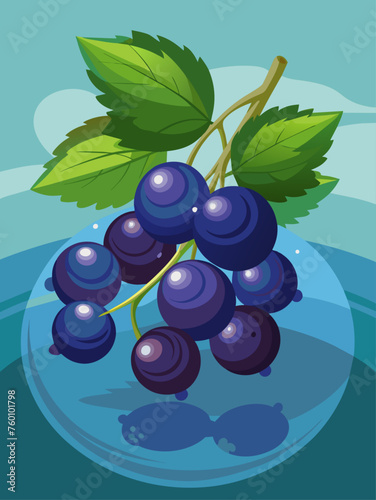 A refreshing drink made with blackcurrant fruit and water, perfect for a hot summer day.