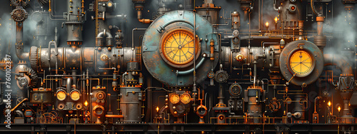 mechanisms, city, steampunk, gears, cogs, machinery, industrial, urban, steam, pipes, valves, technology, retro-futuristic, Victorian, metal, brass, clockwork, steam-powered, mechanical, futuristic, g