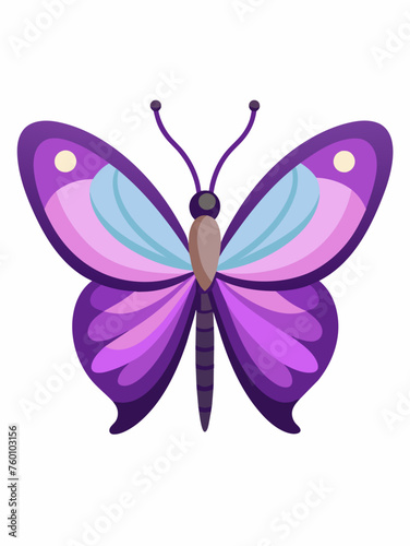 Lilac vector butterfly with plain wings © Design Adelsa