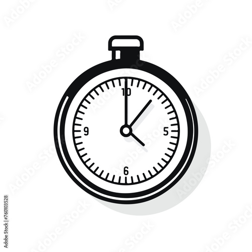 Stopwatch vector icon. Black illustration isolated