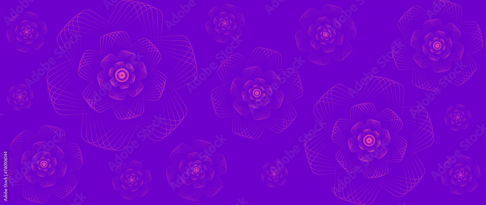 Vector illustration. Floral seamless design. Stylish pattern. Gradient color. Ideal for textile design, screensavers, covers, cards, invitations and posters.