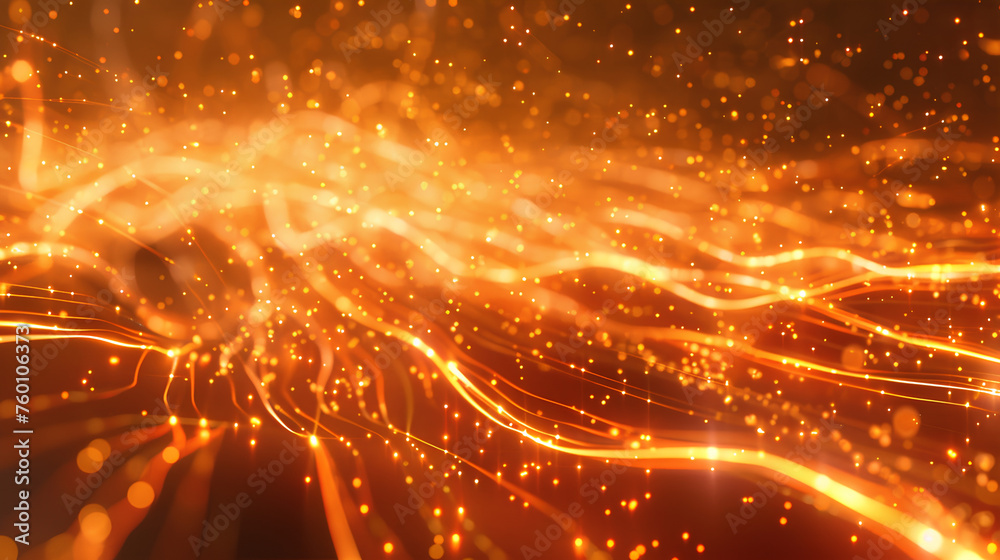 Fototapeta premium orange glowing line effect 