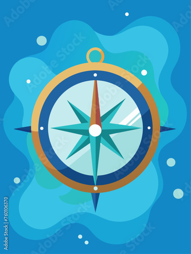 A yellow compass floating on a rippling water surface, creating mesmerizing reflections.