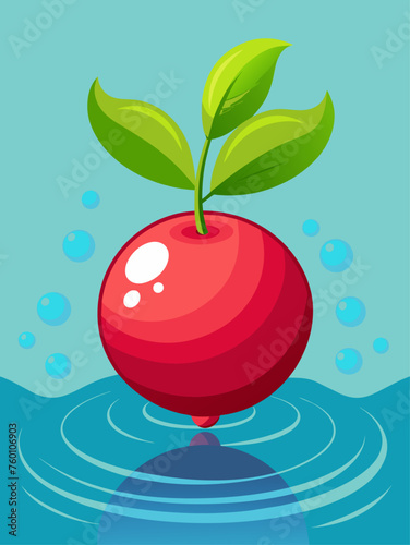 A refreshing cranberry fruit water background with splashes of water.