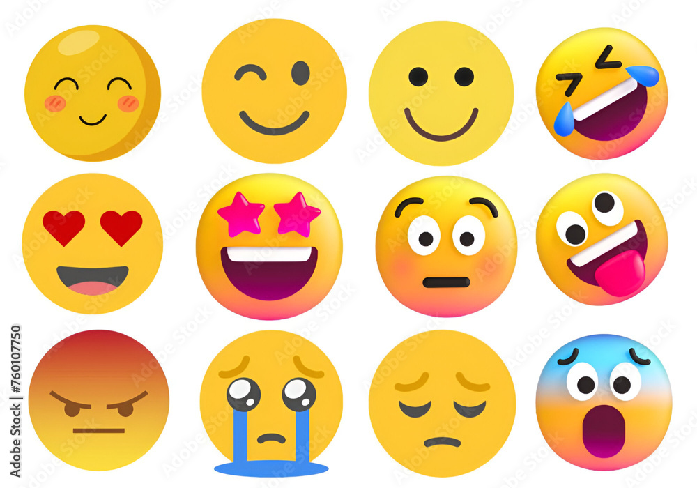 set of emoji faces set of emoji faces