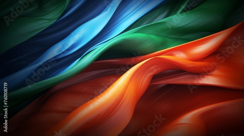 Vibrant abstract waves in the colors of the Indian flag representing its dynamic spirit and patriotism