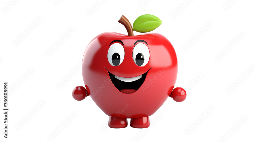 A shiny red apple adorned with a vibrant green leaf on top A shiny red apple adorned with a vibrant green leaf on top