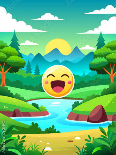 Enjoy the stunning beauty of nature with this enchanting landscape vector background featuring rolling hills and a serene sky.