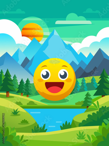 Enjoy the stunning beauty of nature with this enchanting landscape vector background featuring rolling hills and a serene sky.