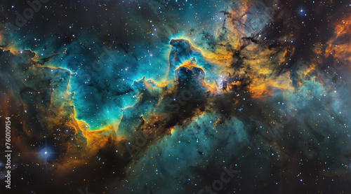 Enigmatic nebulae swirls in a space backdrop