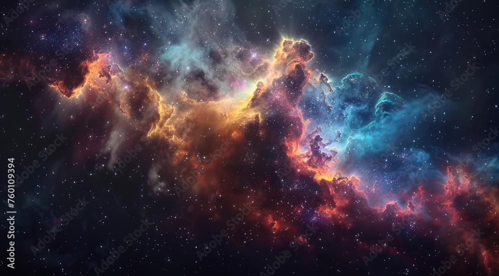 Dazzling nebula with star-studded backdrop