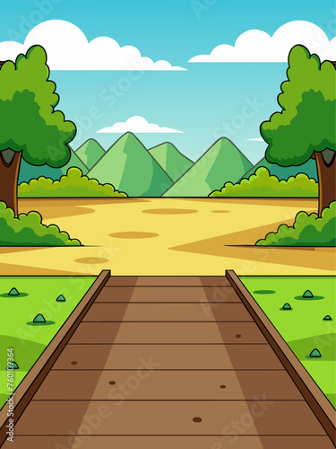 Floor vector landscape background depicting a serene and spacious setting with a minimalist design.