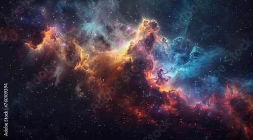 Dazzling nebula with star-studded backdrop