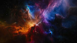 Nebulous swirl of colors in space backdrop