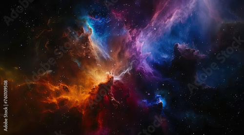 Nebulous swirl of colors in space backdrop