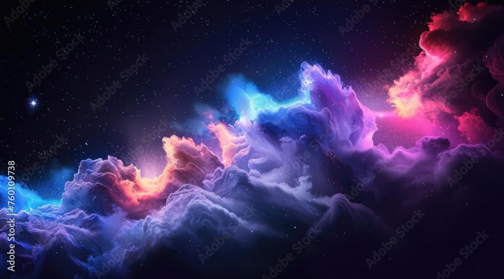 Whimsical Clouds and Colors in Space Fantasy