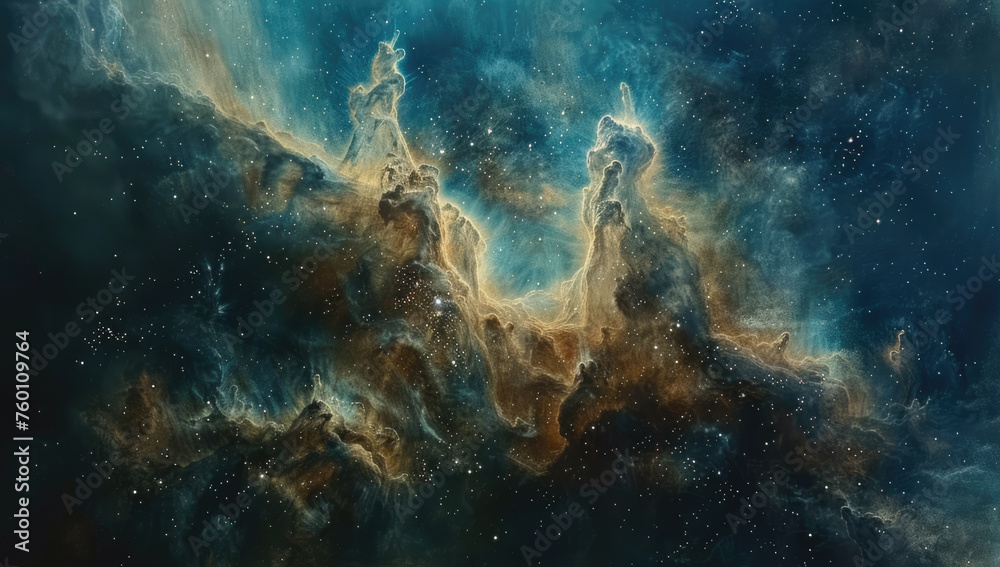 Intriguing interstellar gas formations - obrazy, fototapety, plakaty 