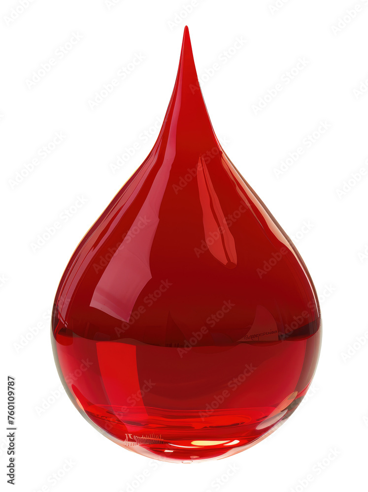 Obraz premium red liquid droplet cutout transparent background