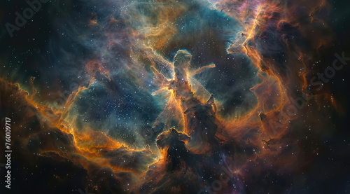 Cosmic Nebula Resembling Human Form