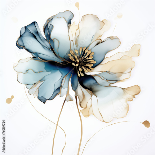 Abstract flower, delicate botanical floral background