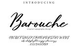 Barouche Font Stylish brush painted an uppercase vector letters, alphabet, typeface