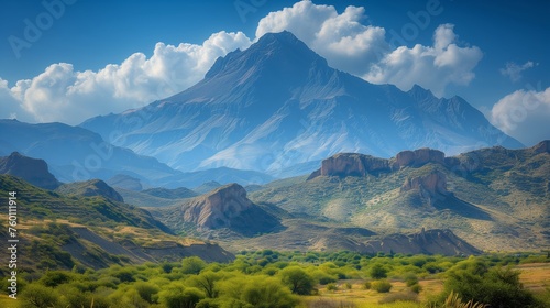 Majestic Mountain Landscape on Sunny Earth Day
