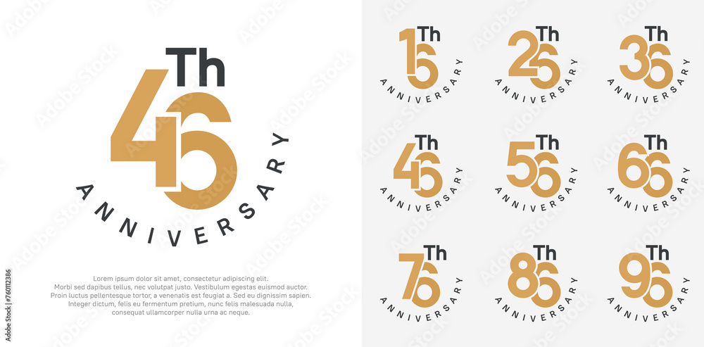 anniversary set vector design with brown and black color for celebration moment anniversary set vector design with brown and black color for celebration moment