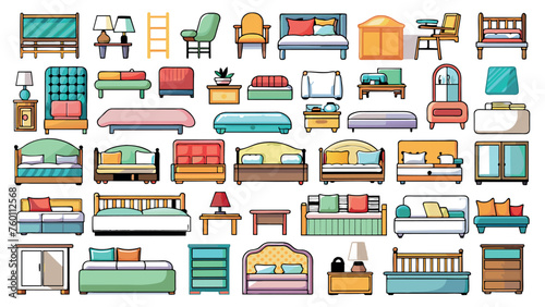 Double bed vector icon