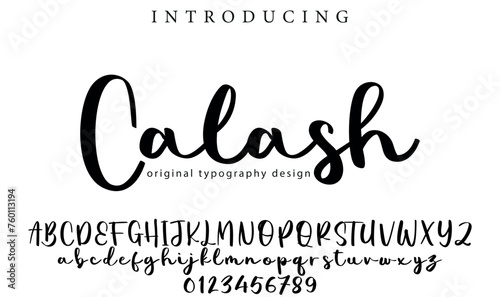 Calash Font Stylish brush painted an uppercase vector letters, alphabet, typeface