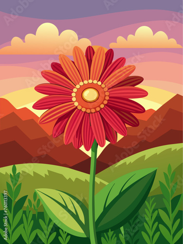 Delicate gerbera daisies bloom in abundance against a soft and dreamy background, creating a serene and tranquil landscape.