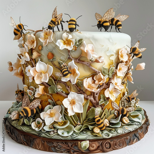 Edible Masterpieces: Decoupage and Polymer Clay-Inspired Dreamlike Cakes with Monochromatic Realism photo