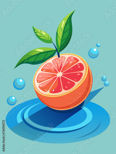 A refreshing image of a grapefruit floating in crystal-clear water, providing a vibrant and healthy backdrop.