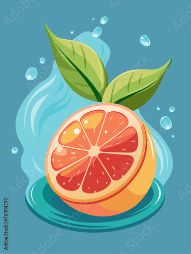 A refreshing image of a grapefruit floating in crystal-clear water, providing a vibrant and healthy backdrop.