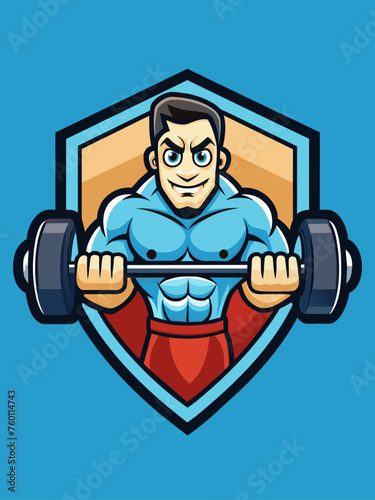 Muscular man in gym setting, performing exercises with dumbbells and barbells.