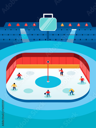The hockey puck is flying through the air, past the goalie and into the net.
