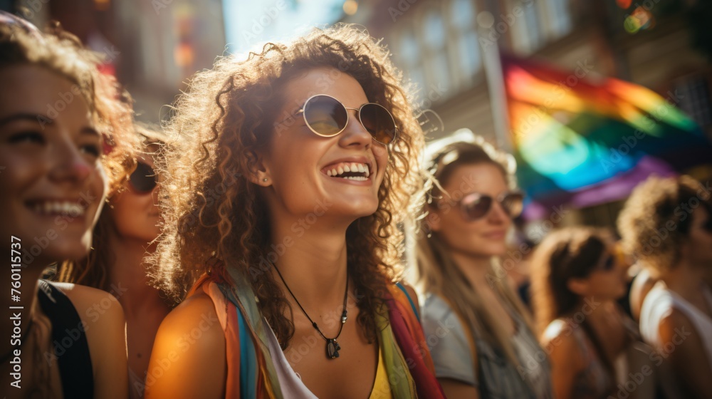 Fototapeta premium Young woman at the gay pride parade