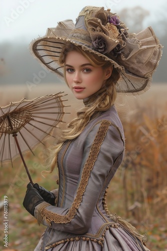 1800s fashion lifestyle, authentic setting and atmosphere, a glimpse into the elegance and grandeur of the past, timeless beauty and sophistication reimagined photo