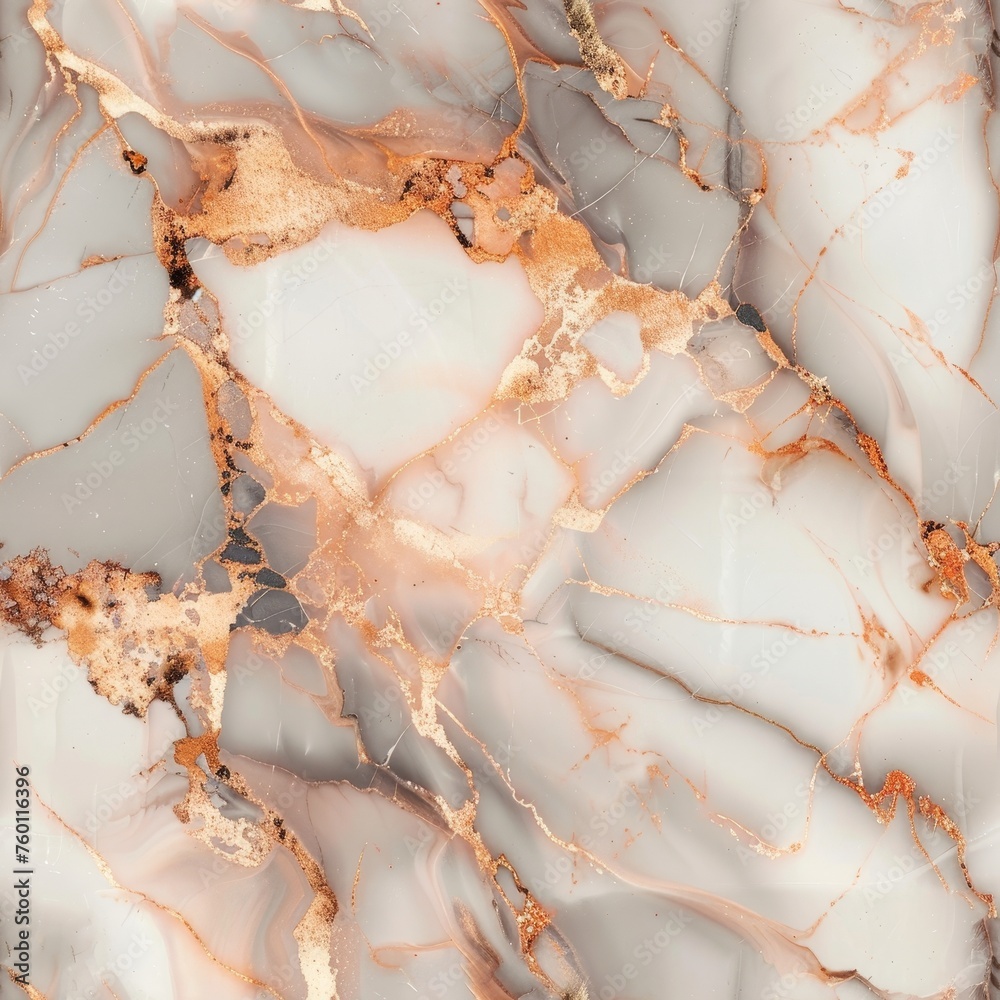 Seamless light marble stone pattern with rose gold veins Seamless light marble stone pattern with rose gold veins