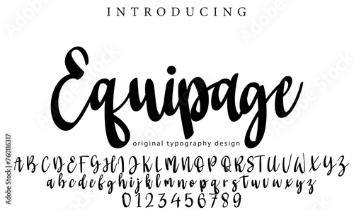Equipage Font Stylish brush painted an uppercase vector letters, alphabet, typeface