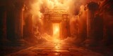 Religious concept of final judgment as heaven opens with Gods presence. Concept Religious, Final Judgment, Heaven, God's Presence, Concept