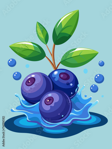 Huckleberries float in a pool of clear water, their plump forms casting a deep purple hue upon the liquid.